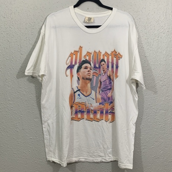 Comfort Colors Devin Booker Phoenix Suns Playoff Book Screen Print Tee size XL - Picture 1 of 9